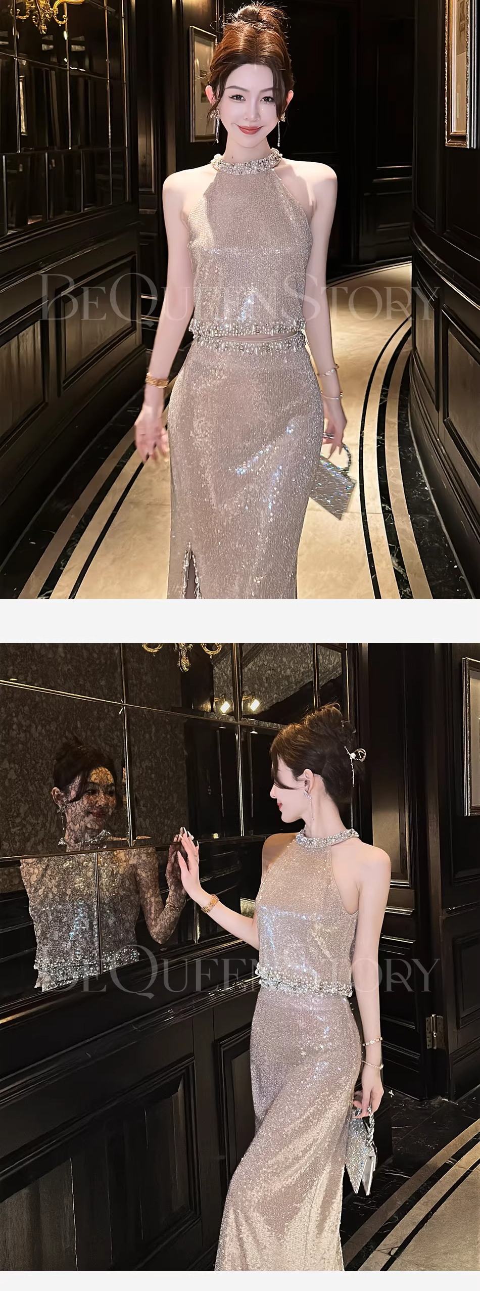 Đầm đuôi cá đầm dạ hội trung niên - VDH202 (2)