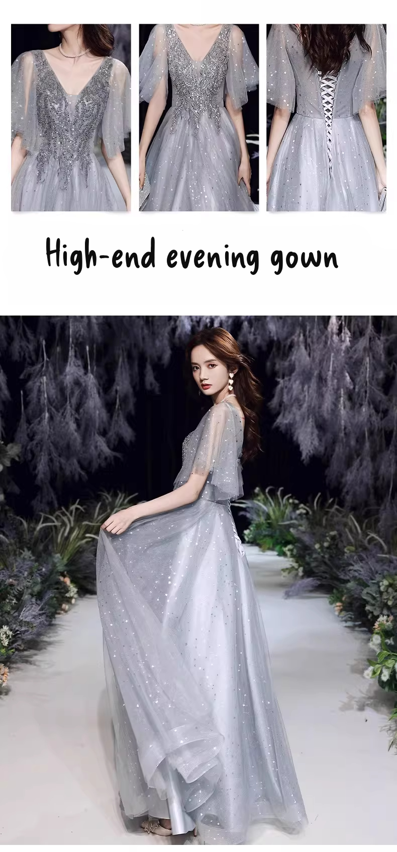 Mẫu đầm dạ hội trung niên đẹp - VDH208