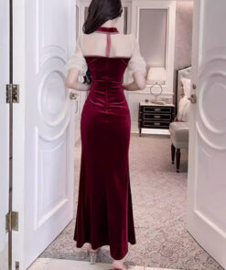 Đầm dạ hội dài kiểu sườn xám cổ điển cách tân - VDH241 (1)