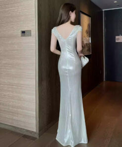 Đầm dạ hội tuổi trung niên cao cấp Các kiểu đầm dạ hội trẻ trung Mẫu đầm dạ hội trung niên đẹp - VDH249B (5)