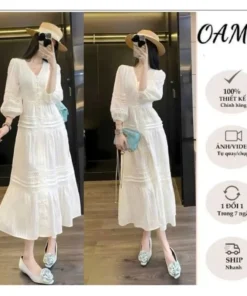 Váy đầm Nữ OAMY dạ hội Đầm Maxi Tay Lỡ (6)